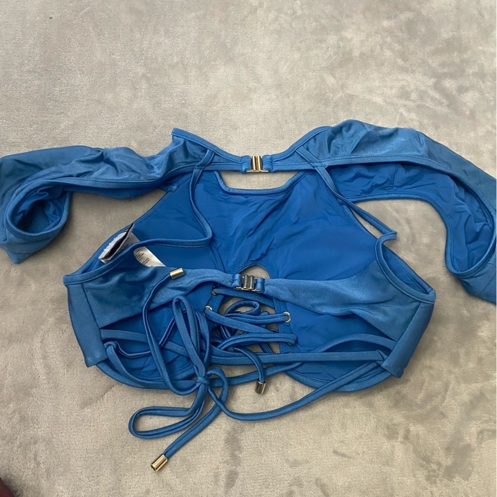 New! BFyne Milan Short Sleeve Underwired Strappy Cutout Bikini Top 10612 - Picture 7 of 9